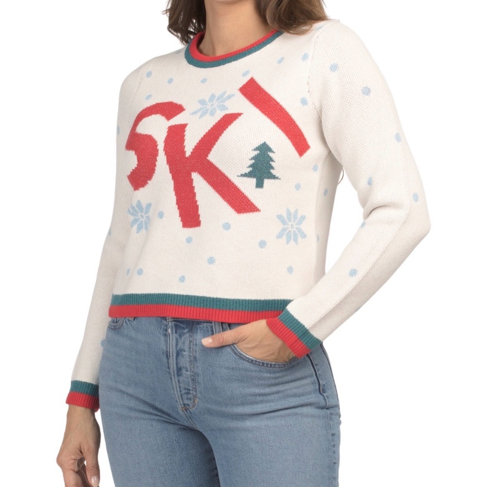 NWT cupcakes & cashmere apres ski White and Red Sweater